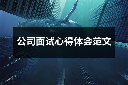 公司面试心得体会范文