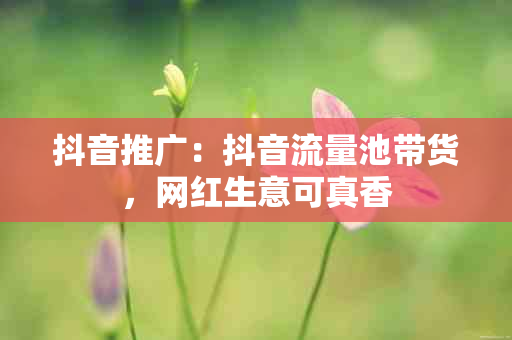 抖音推广：抖音流量池带货，网红生意可真香