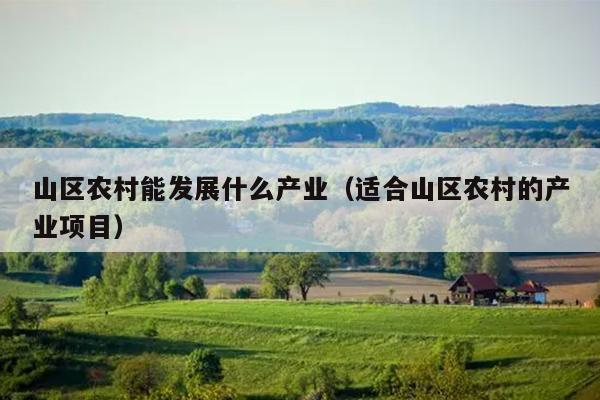 山区农村能发展什么产业（适合山区农村的产业项目）