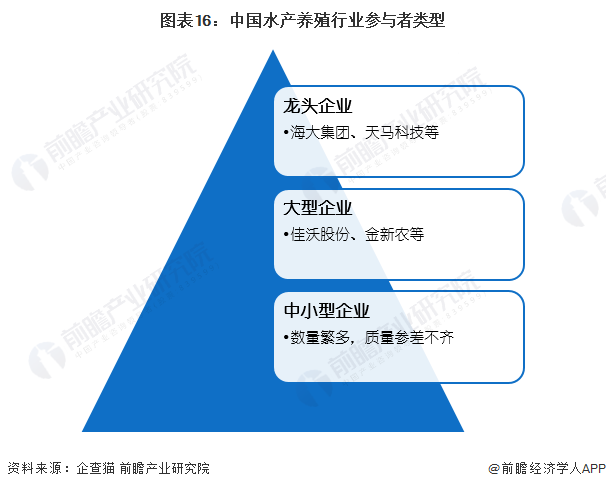 图表16：中国水产养殖行业参与者类型