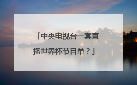 中央电视台一套直播世界杯节目单？