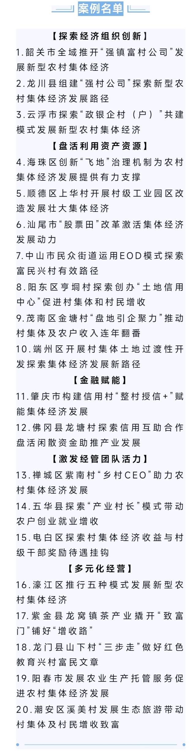 学习“致富经”！广东发布20个新型农村集体经济典型案例