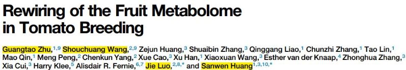 Cell：中国科学家多重组学研究揭示番茄育种历史——助力恢复“儿时番茄美味”