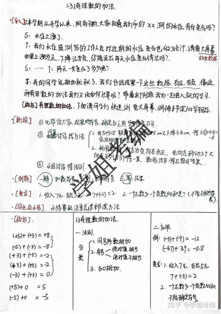 【手写笔记100篇】初中数学试讲稿--经验分享-逐字稿