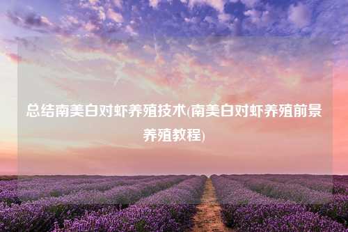 总结南美白对虾养殖技术(南美白对虾养殖前景养殖教程)