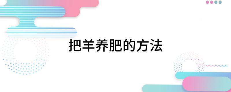 养羊育肥方法_育肥羊养殖技术_养殖羊育肥技术培训