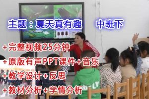 幼儿园中班语言活动《夏天的歌在哪里》公开课视频+PPT课件教案音乐反思分析等下载