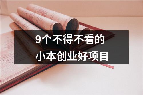 9个不得不看的小本创业好项目