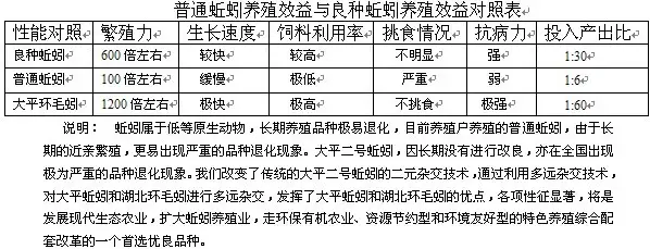 普通蚯蚓养殖效益与良种蚯蚓养殖效益对比