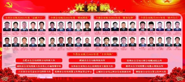 安徽省公安厅命名2021年度岗位争先活动先进典型！亳州公安这些民警上榜！