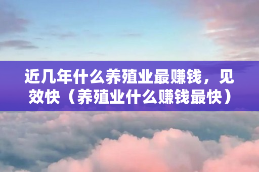 近几年什么养殖业最赚钱，见效快（养殖业什么赚钱最快）